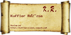 Kuffler Rózsa névjegykártya